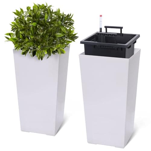 2-Piece GarveeLife 22.5" Tall Planters W/ Two Water Level