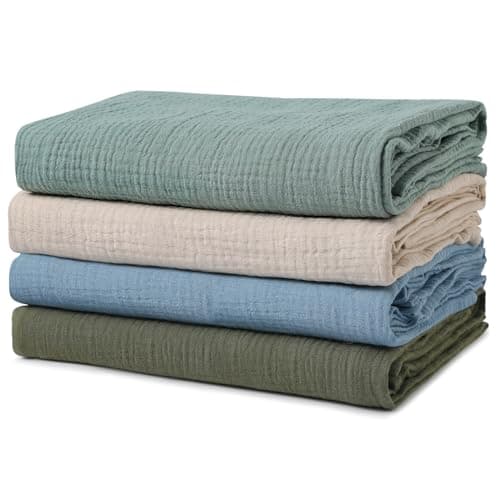 4-Pack Baby Muslin Swaddle Blankets (2 Colors)