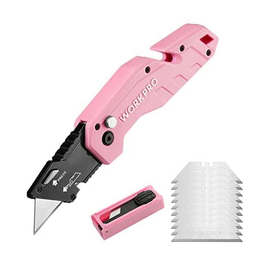 WORKPRO Folding Utility Knife W/ 10 Extra Blades