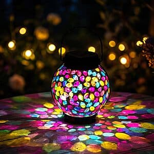 Lyeasw Mosaic Solar Hanging Lantern