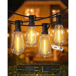 Pesken ST38 Outdoor String Lights,54FT Waterproof LED Patio