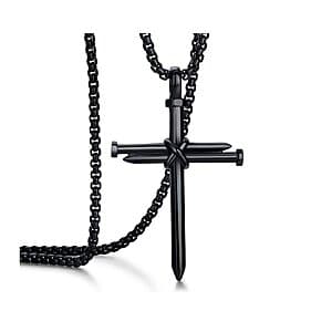 Rehoboth Men's Stainless Steel Nail Cross Pendant Necklace