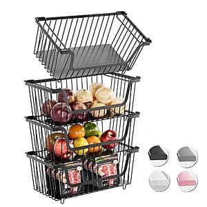 GAOKASE 4-Pack Stackable Wire Baskets