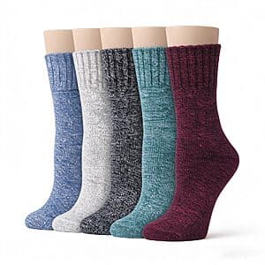 besky Women's Winter Wool-Blend Crew Socks