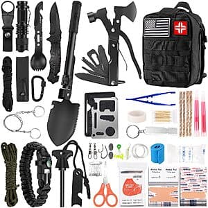LUXMOM 142-Piece Survival & First Aid Kit