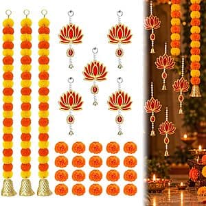 amiatalo 28-Piece Diwali Lotus Hanging Decor Set