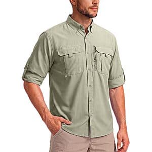 BETBO Men's UPF 50+ Long-Sleeve Fishing Shirt
