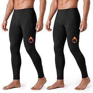 2-Pack Men's Fleece-Lined Thermal Long Johns