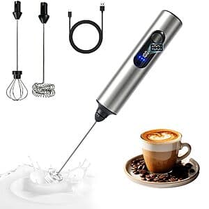 Tyanvlax Rechargeable Handheld Milk Frother with LCD Digital