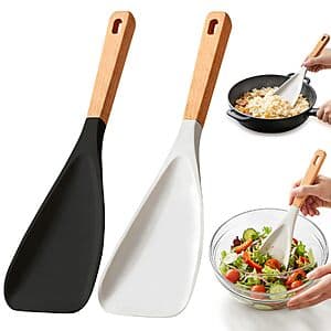 Pushy 2-Pc Silicone Spatula & Cooking Spoon Set