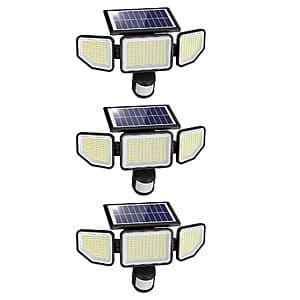 Onforu 4500LM 3-Head Solar Security Lights 3-Pack