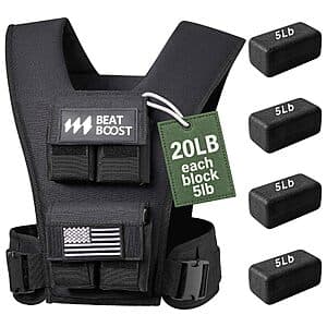 BeatBoost Adjustable Weighted Vest 20-80 lb