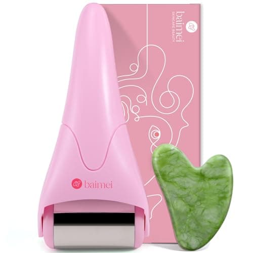 2-Piece BAIMEI IcyMe Stainless Steel Face Ice Roller & Gua