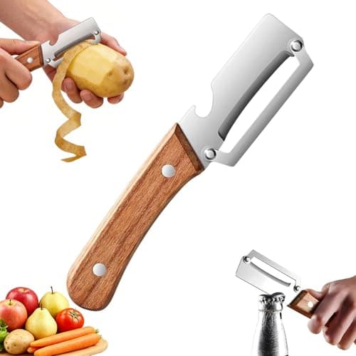 Vegetable Peeler W/Wooden Handle & Bottle Opener