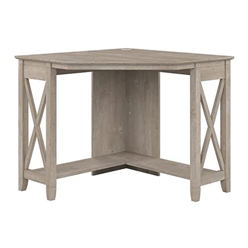 Bush Home Key West Small Corner Desk Washed Gray