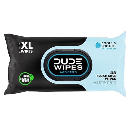 48-Count DUDE Wipes Medicated Hemorrhoid Flushable Wipes