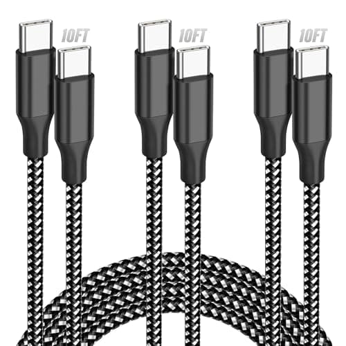 3-Pack 10-Ft USB-C Charging Cables