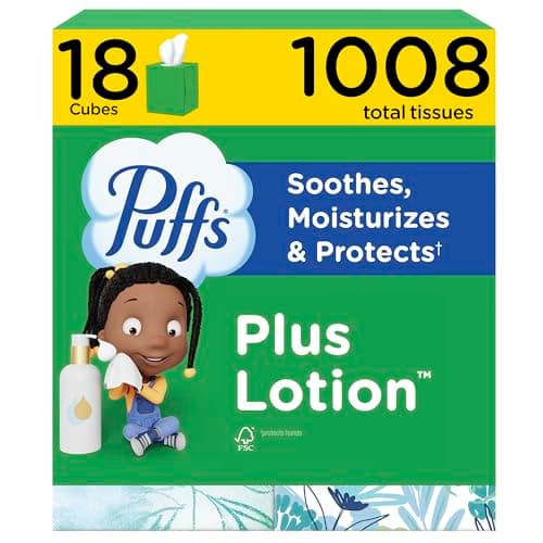 18 Cube Boxes Puffs Facial Tissues Plus Lotion