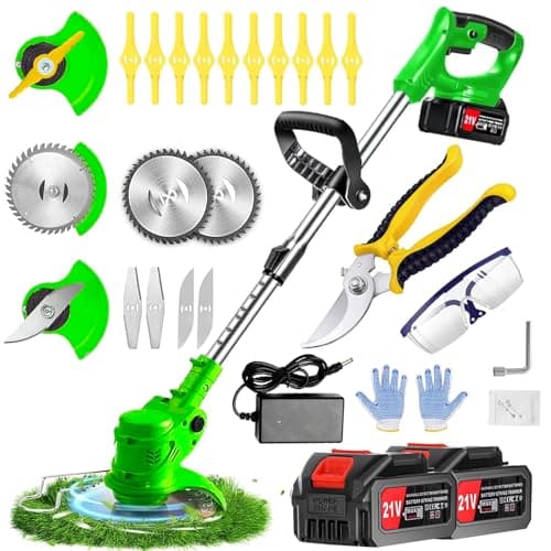 Ginzyaiy 21V 2.0Ah Cordless Battery Powered Weed Wacker